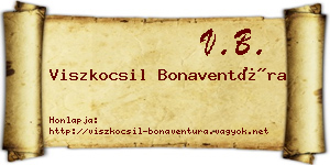 Viszkocsil Bonaventúra névjegykártya